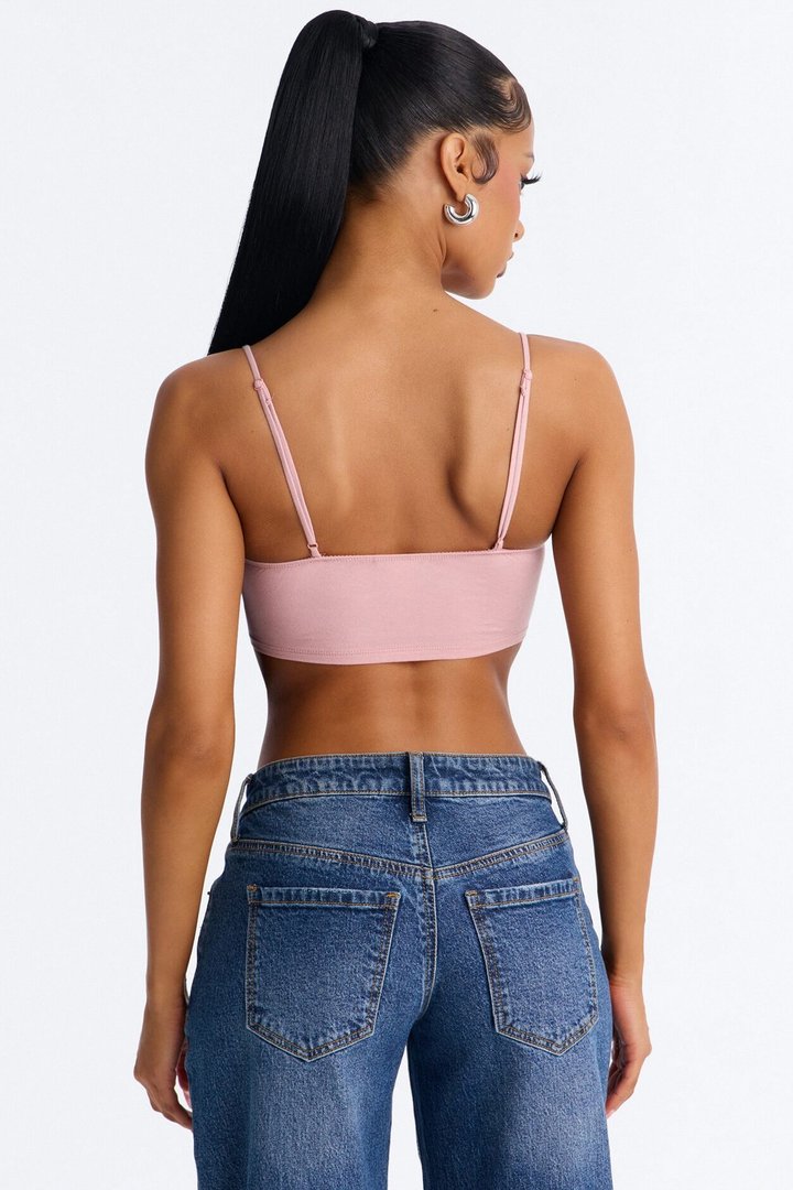 Alexa Everyday Double Layered Cropped Cami Top - Pink
