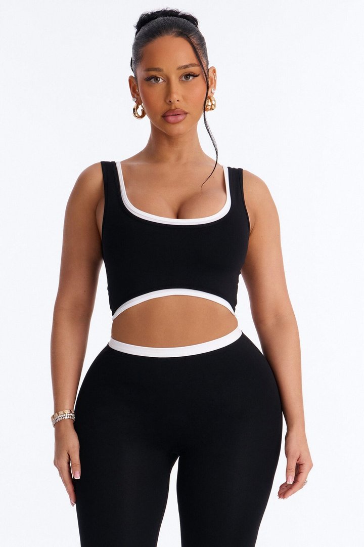 Marielle Sports Bra Legging Set - Black/White