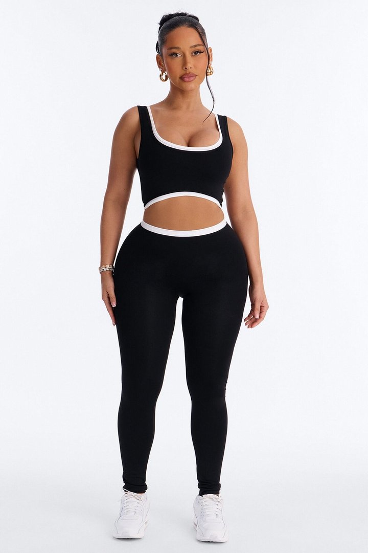 Marielle Sports Bra Legging Set - Black/White