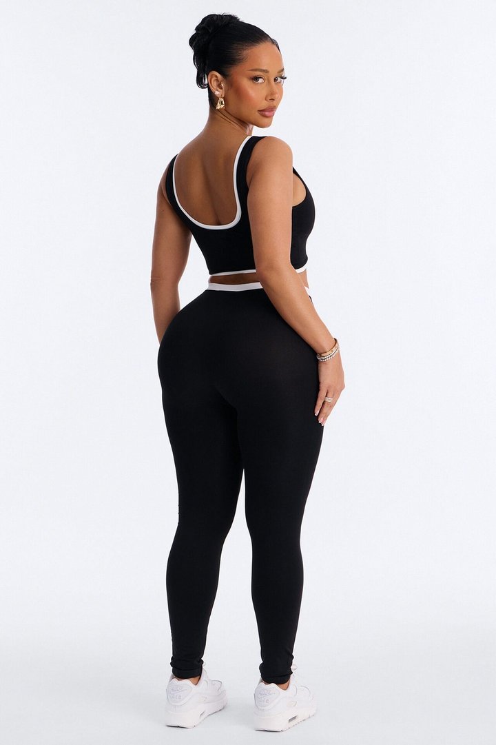 Marielle Sports Bra Legging Set - Black/White