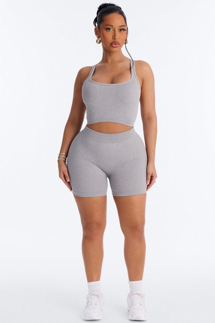 Avery Seamless Short Set - Heather Grey
