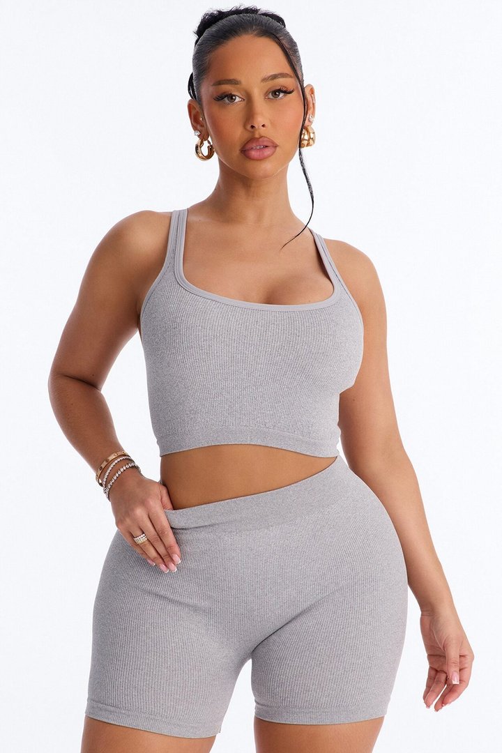 Avery Seamless Short Set - Heather Grey