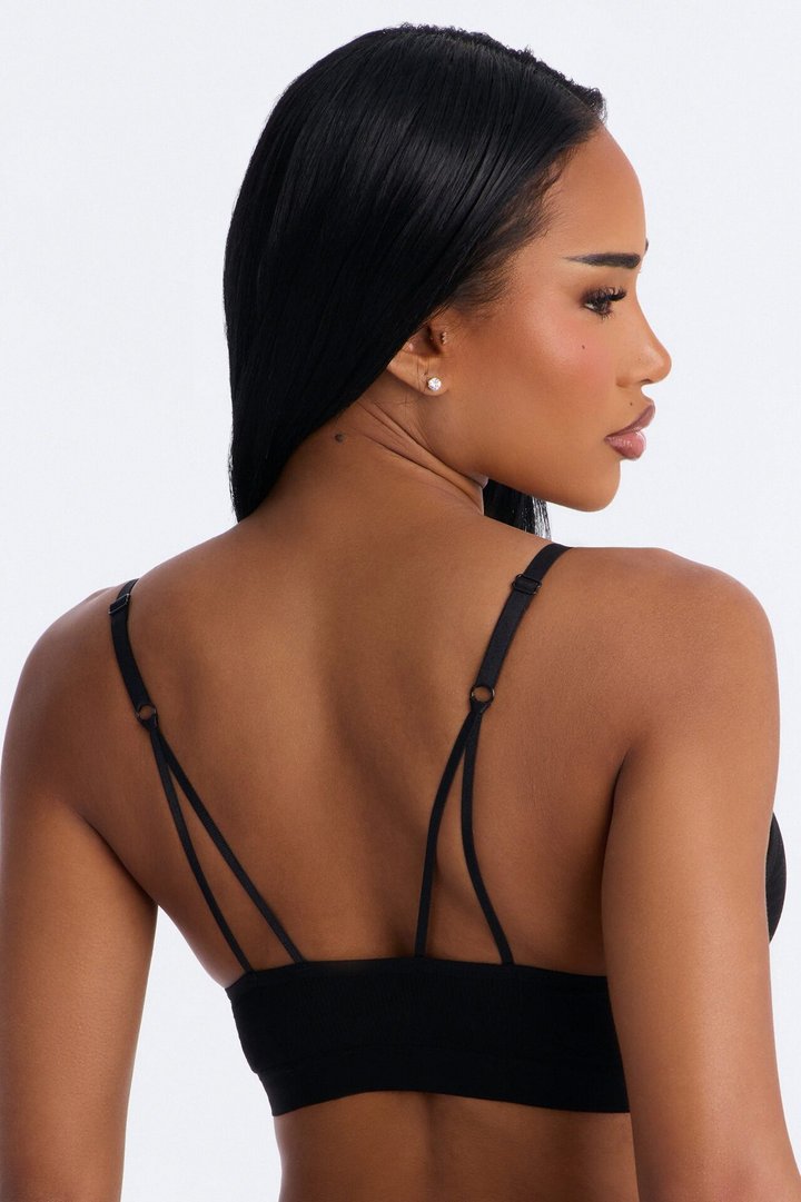 Lightweight Ribbed Lounge Bralette - Black