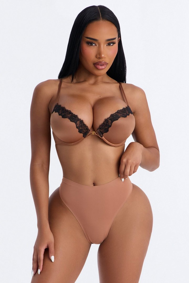 Soft Fit Smoothing High Waist Microfiber Thong Panty - Mocha