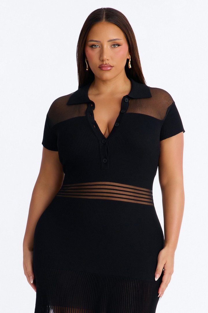 Carolynn Sweater Maxi Dress - Black