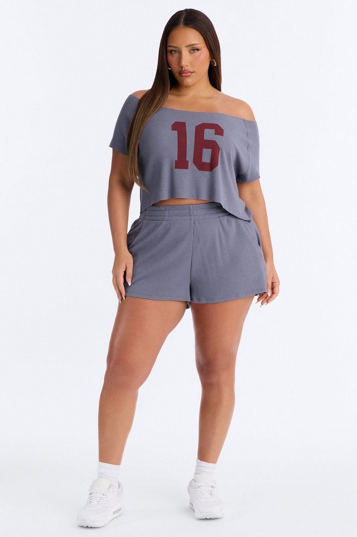Off Season 16' Waffle Short Set - Slate Blue
