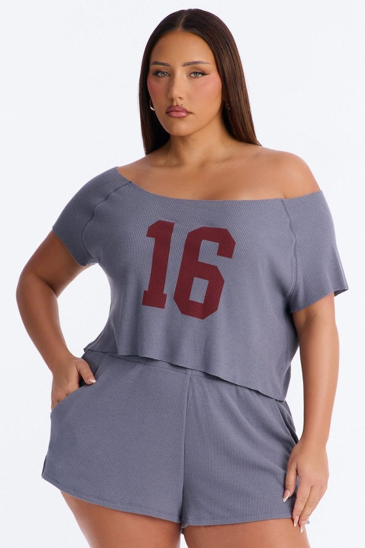 Off Season 16' Waffle Short Set - Slate Blue