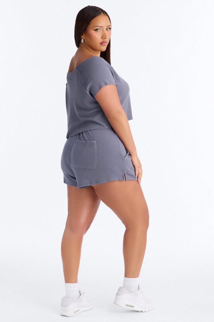 Off Season 16' Waffle Short Set - Slate Blue