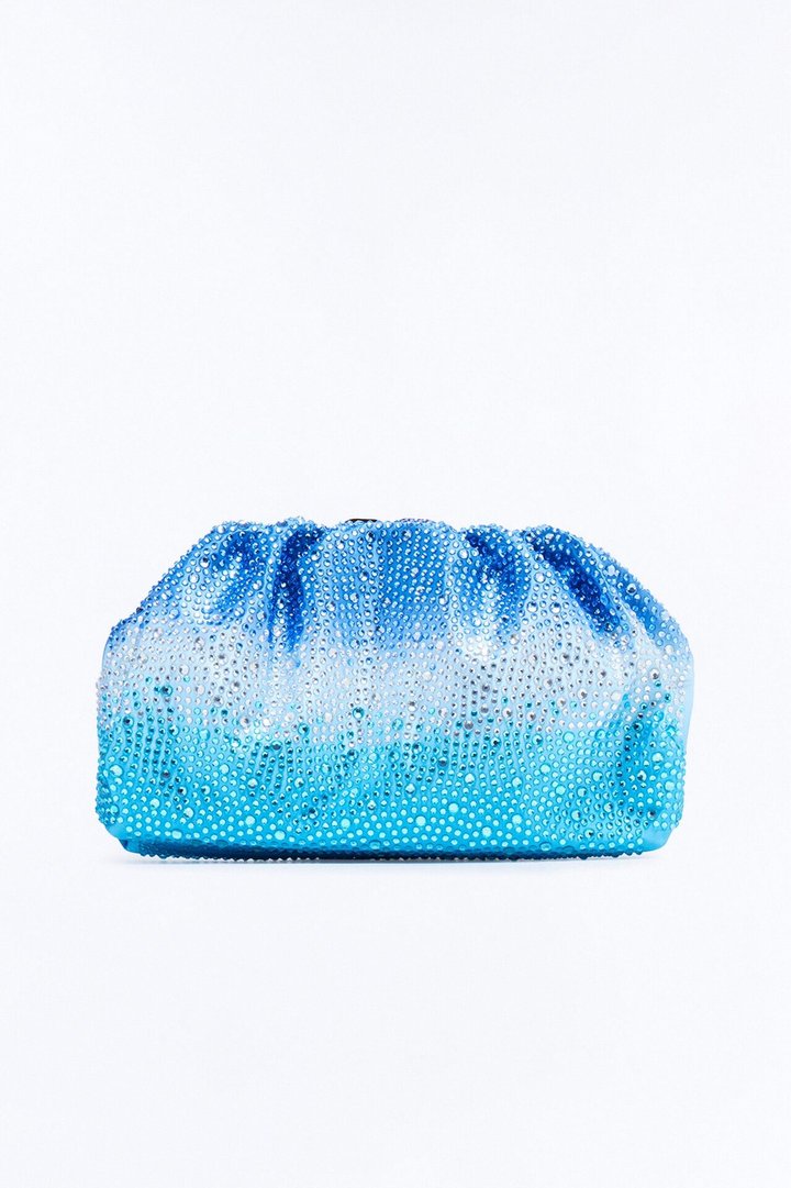 Deep Sea Rhinestone Clutch - Blue