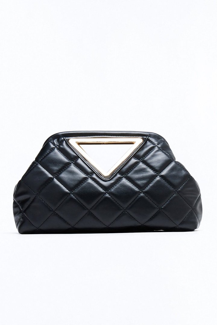 Kiss And Tell Faux Leather Clutch - Black