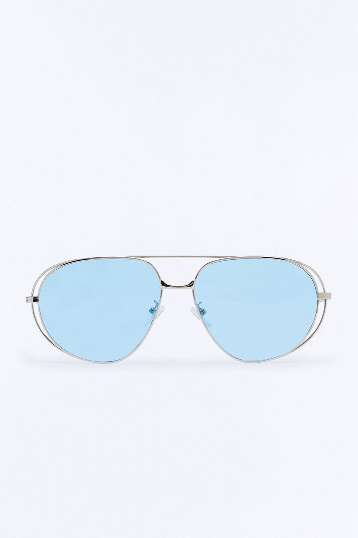 Vivid Vibes Sunglasses - Silver/Blue