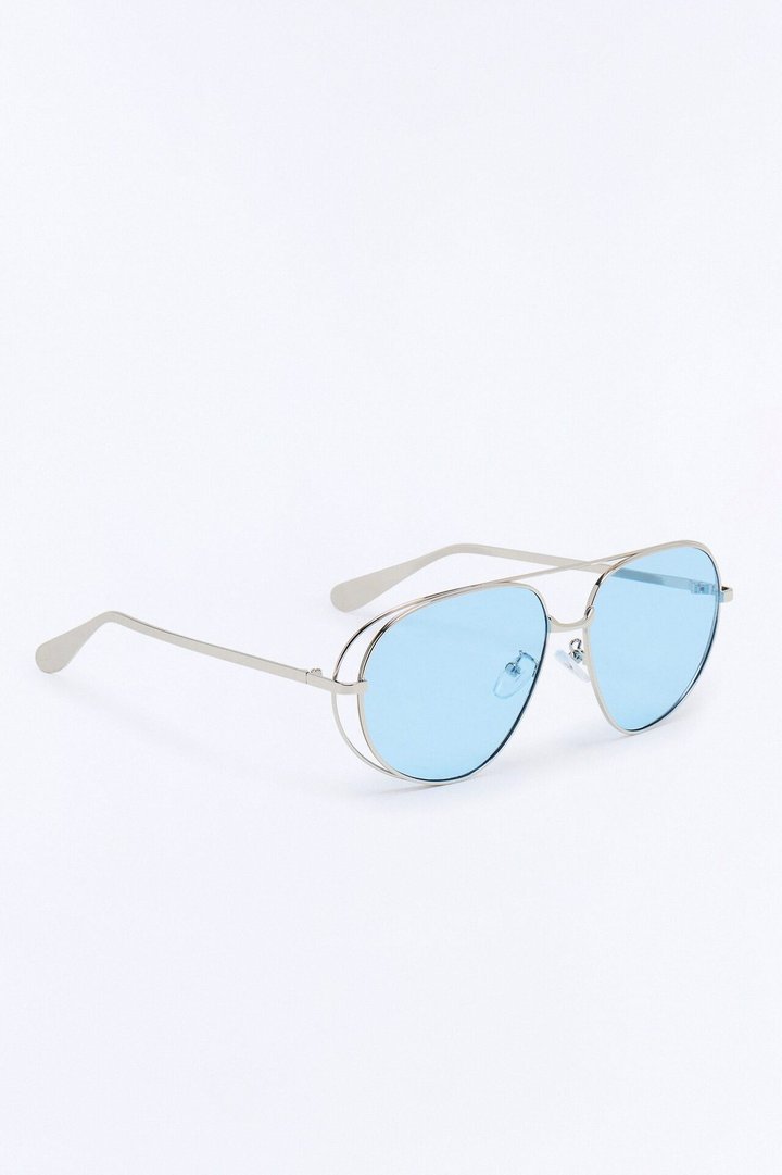 Vivid Vibes Sunglasses - Silver/Blue