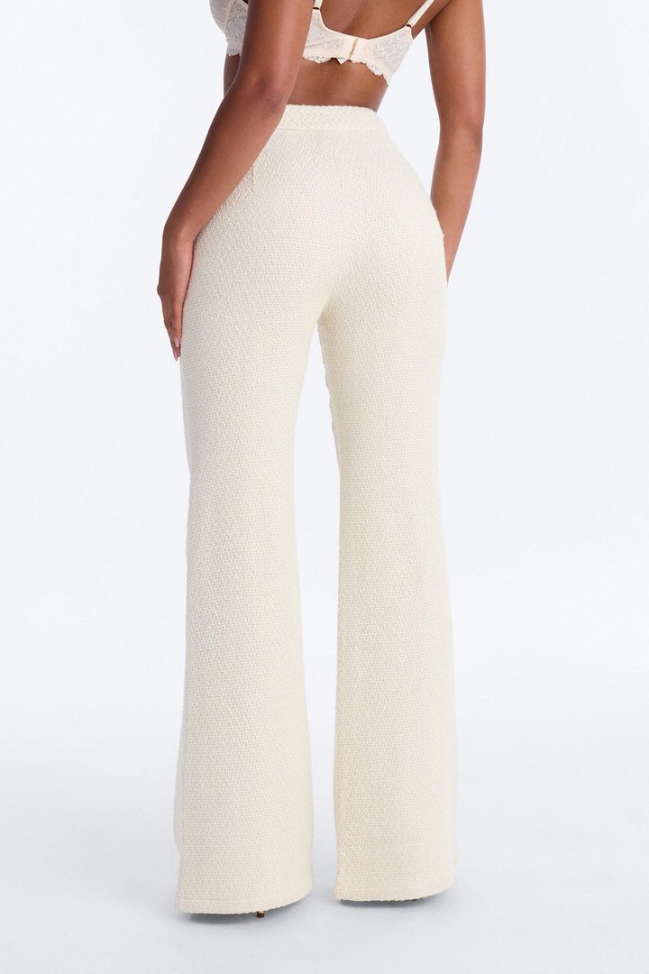 Mary Jane Wide Leg Tweed Pants - Ivory