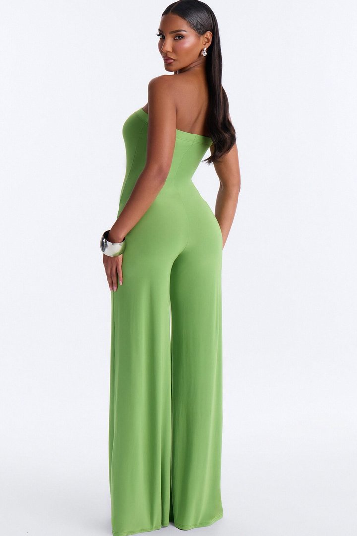 Heat Check Wide Leg Jumpsuit - Green