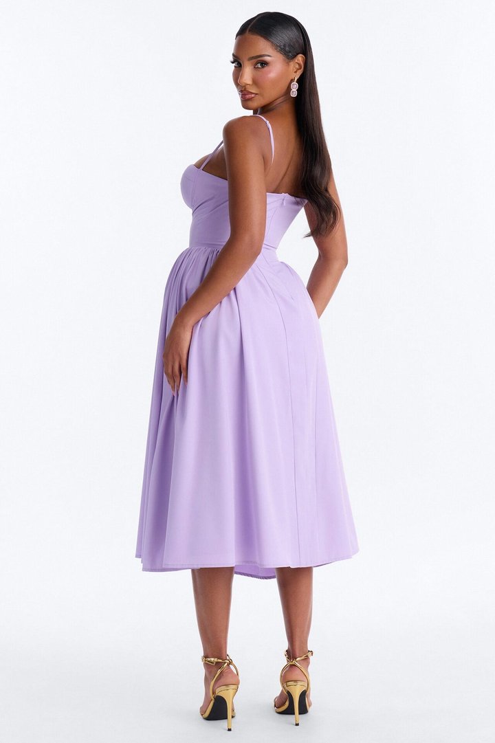 Sweet Love Corset Midi Dress - Lavender