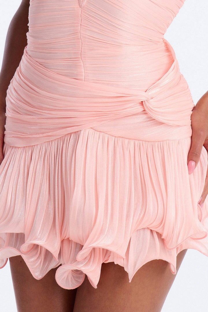 Angel Energy Halter Organza Mini Dress - LightPink