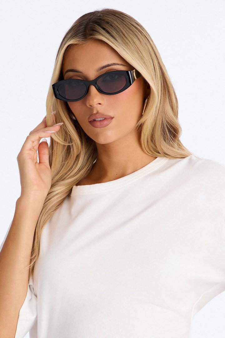 Crescent Moon Glow Sunglasses - Black