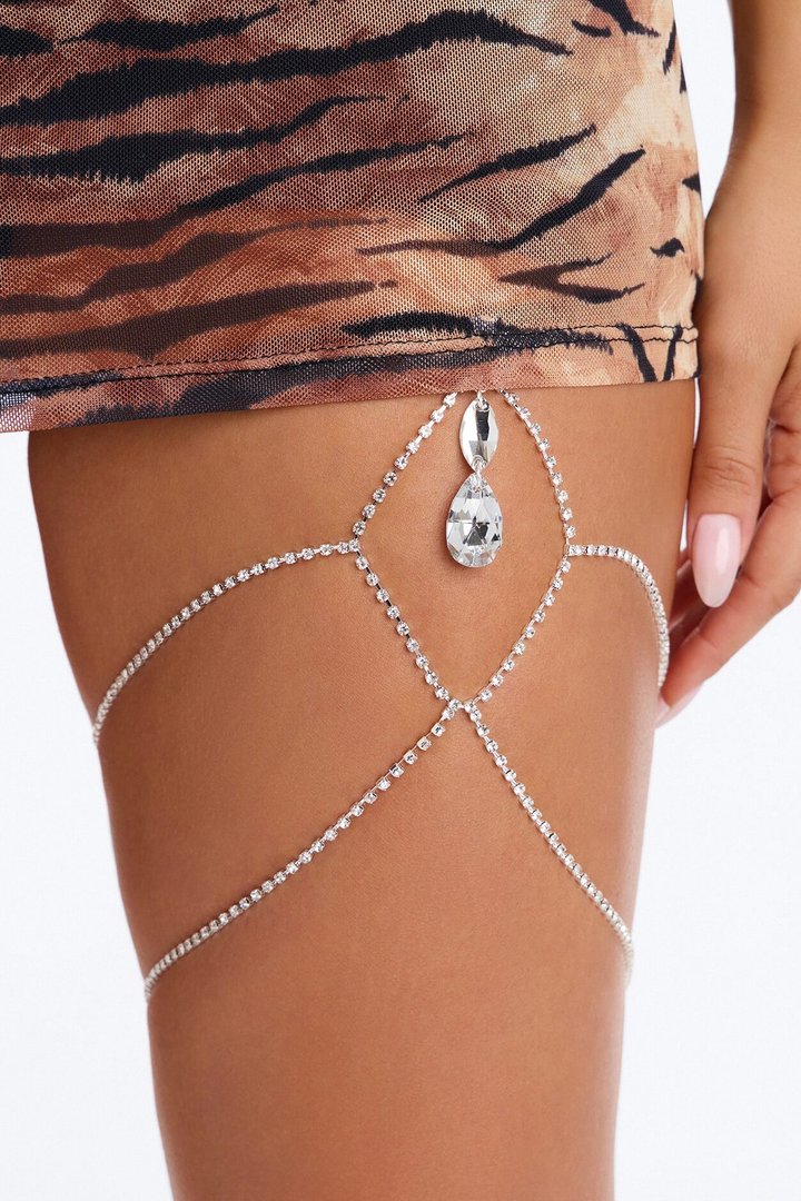 Legs Of Luxury Thigh Chain - Silver