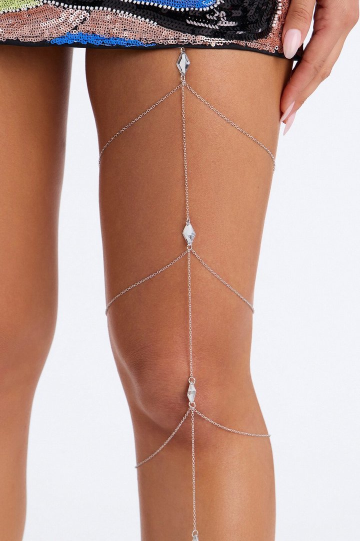 Icon In The Dust Thigh Chain - Silver