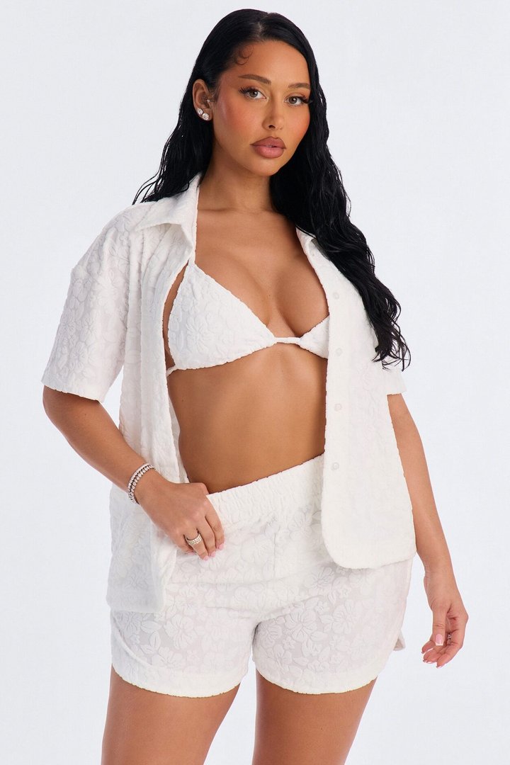 Your One And Only Bikini And Coverup Short Set - White