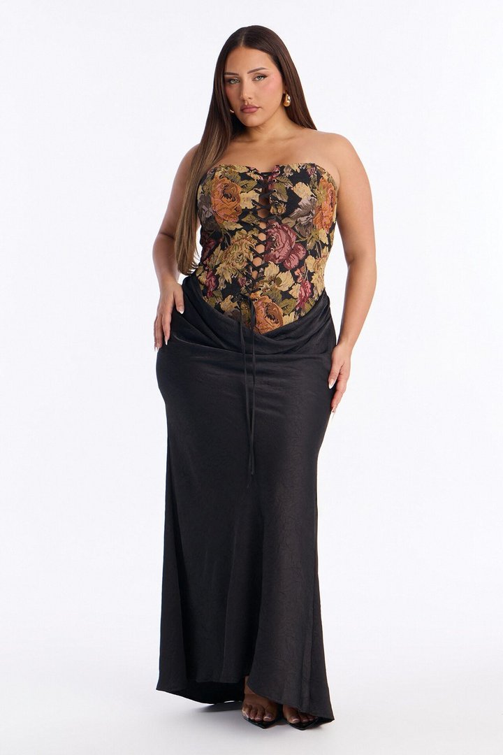 Paige Floral Jacquard Maxi Dress - Black/combo