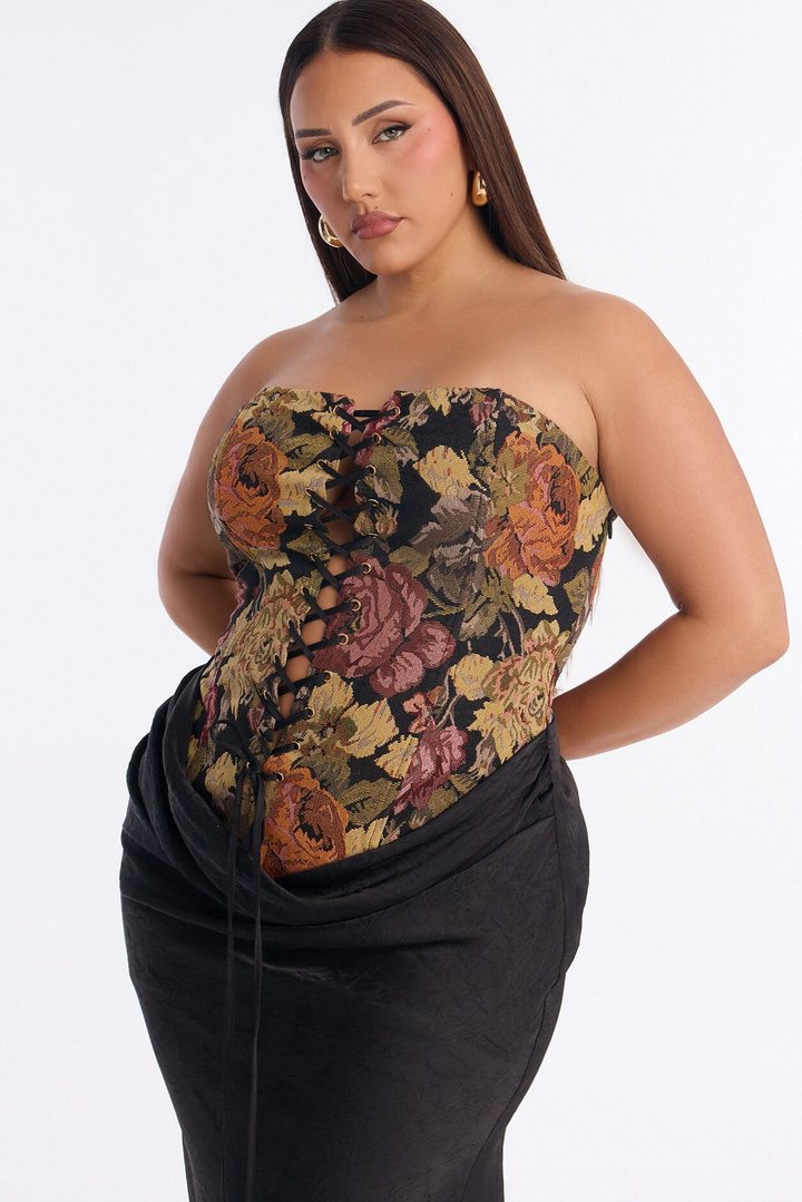 Paige Floral Jacquard Maxi Dress - Black/combo