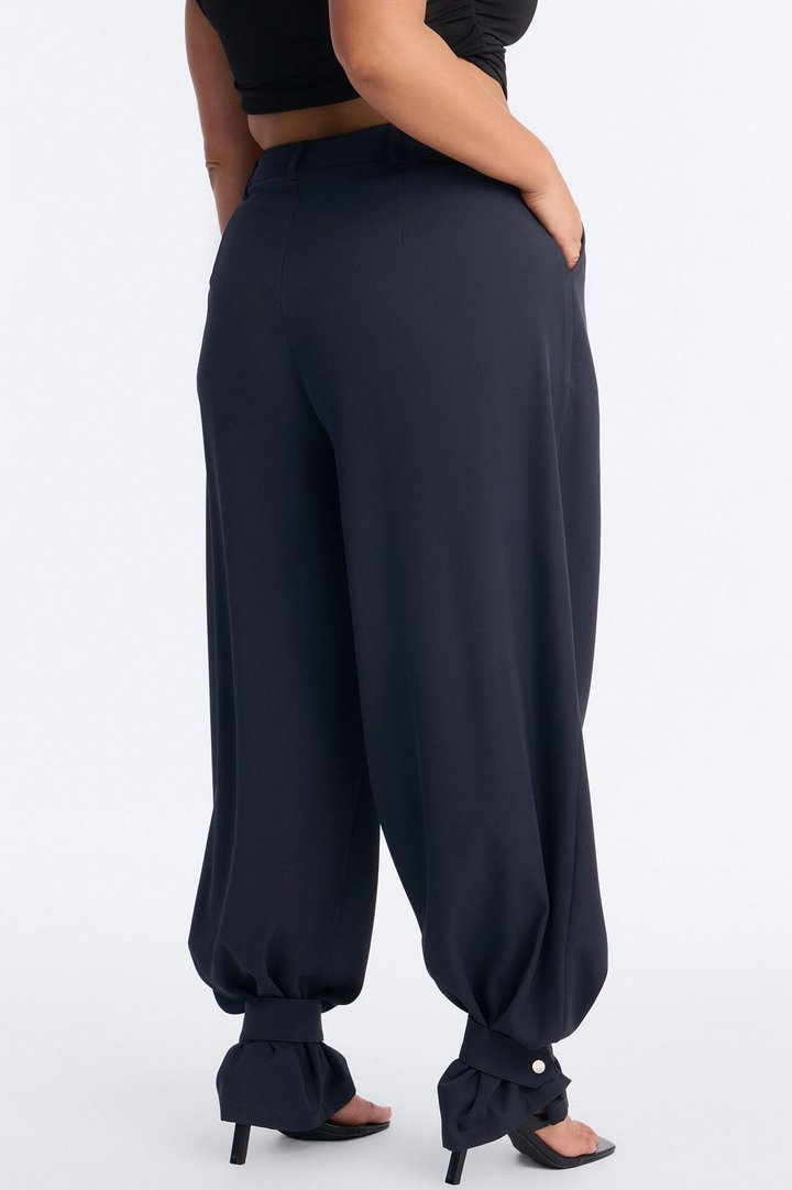 Never Settle Adjustable Cuff Trouser Pants - Navy