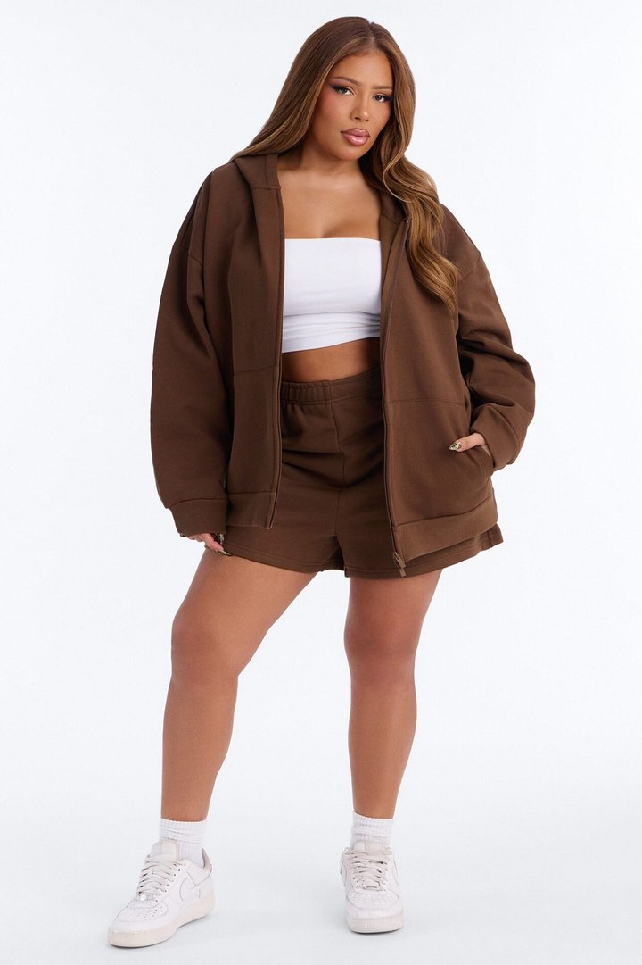 Libby Fleece Sweat Short - Brown