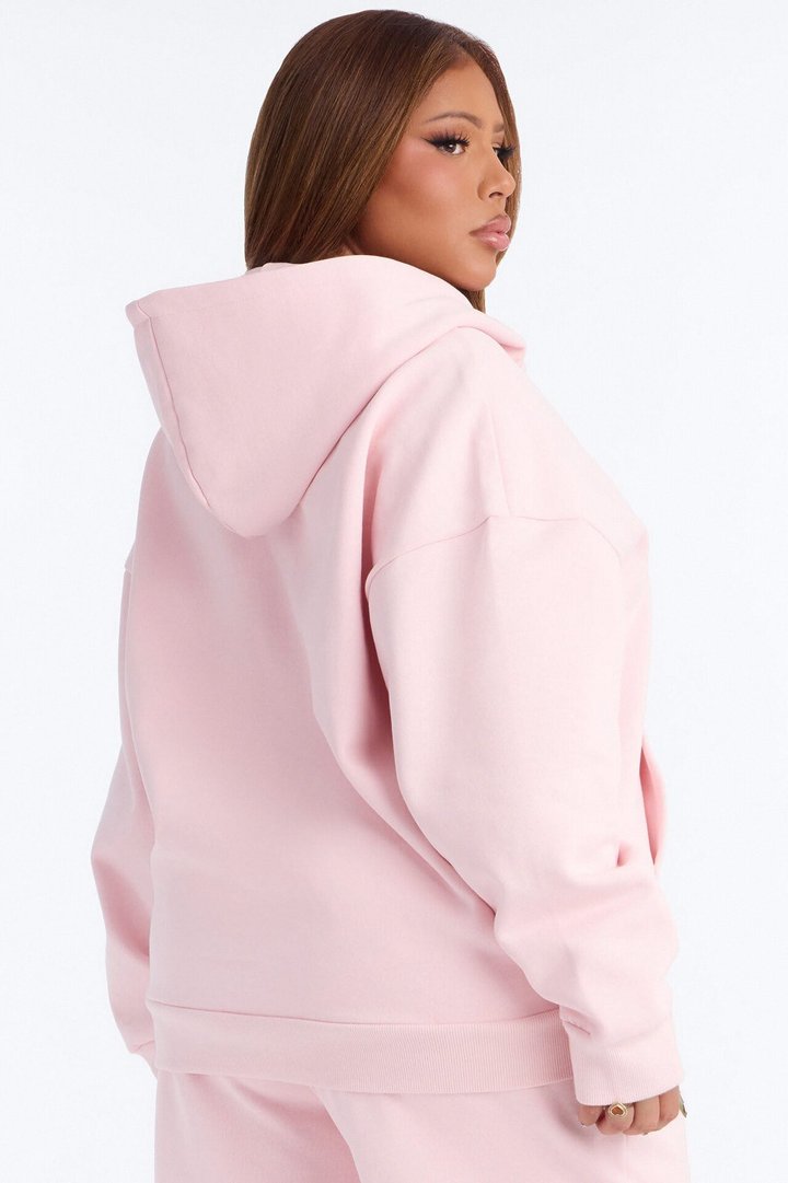 Libby Full Zip Hoodie Fleece Sweatshirt - Pink