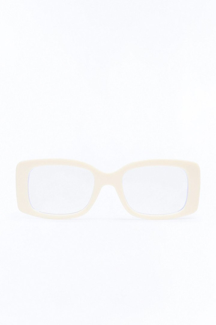 Figure You Out Blue Light Glasses - Ivory