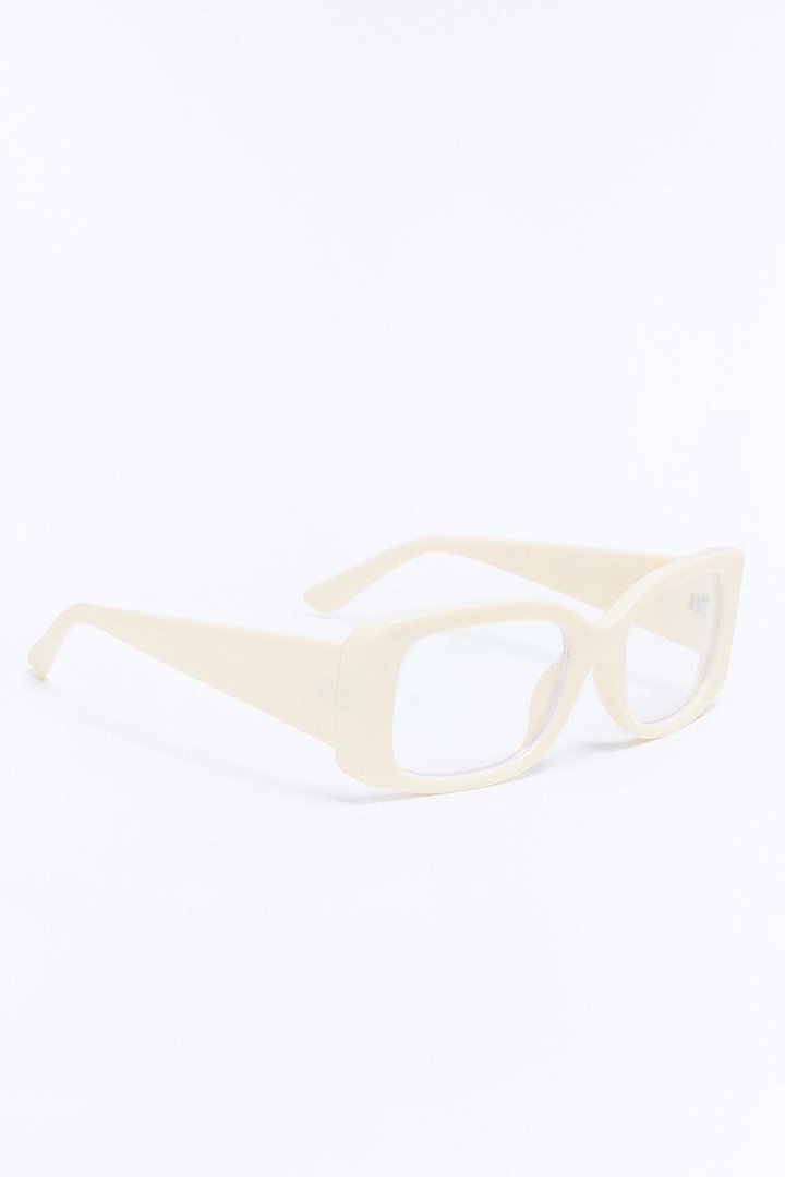 Figure You Out Blue Light Glasses - Ivory