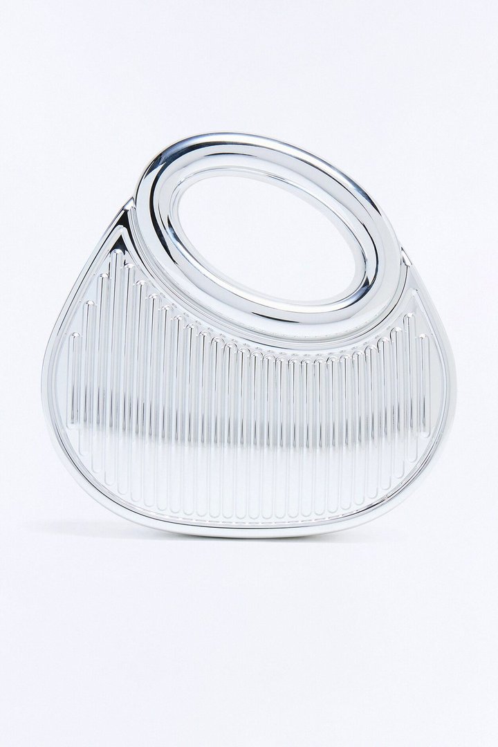 Take Note Hard Case Clutch - Silver