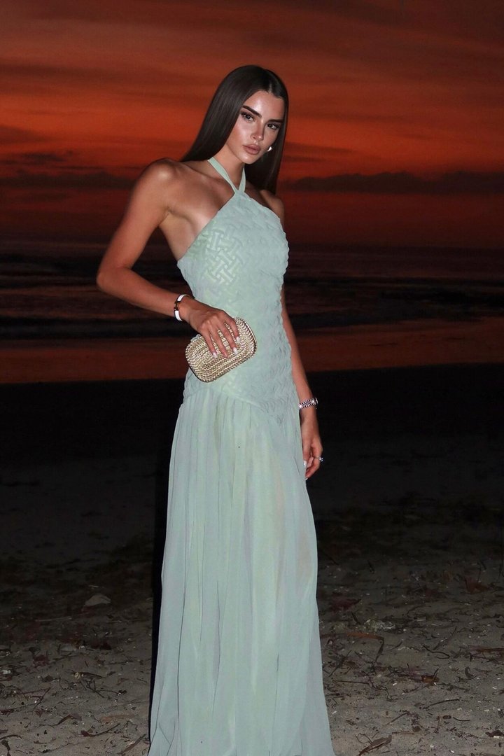 Effortlessly Her Woven Chiffon Maxi Dress - Sage