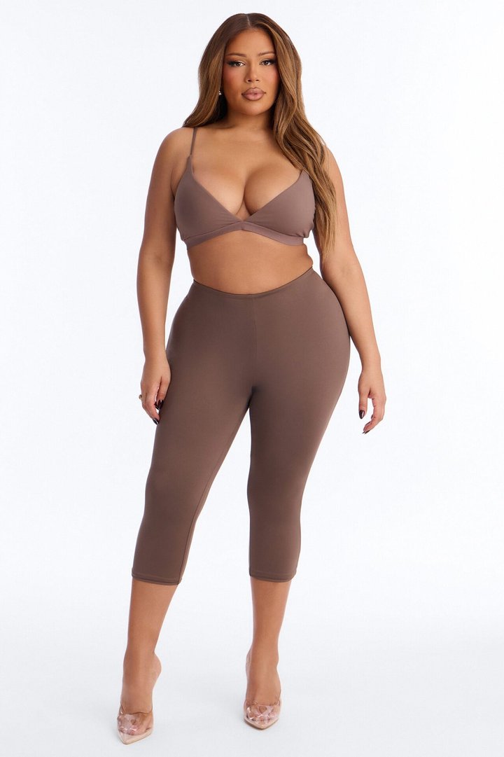 Second Skin Double Lined V Neck Bralette - Brown