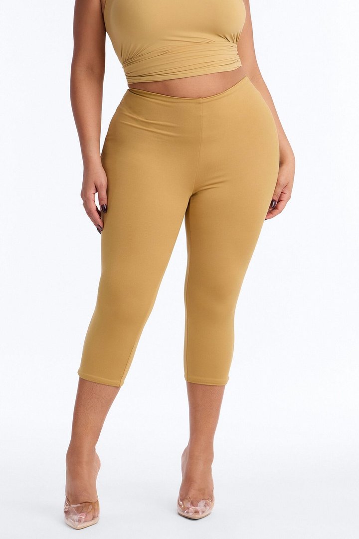 Contour Double Lined Capri Pant - Honey