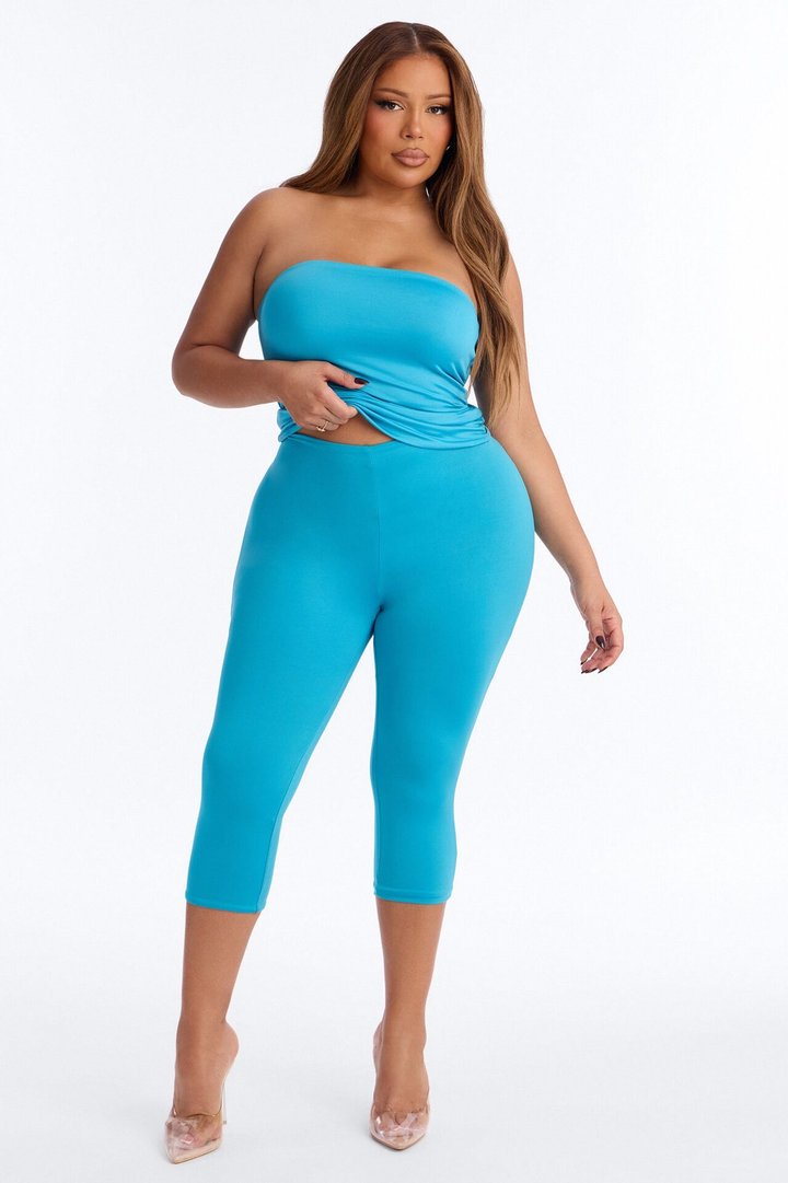 Contour Double Lined Capri Pant - Blue