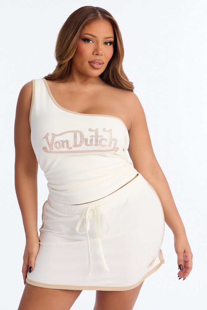 Von Dutch Babe Off Set Tank - Cream