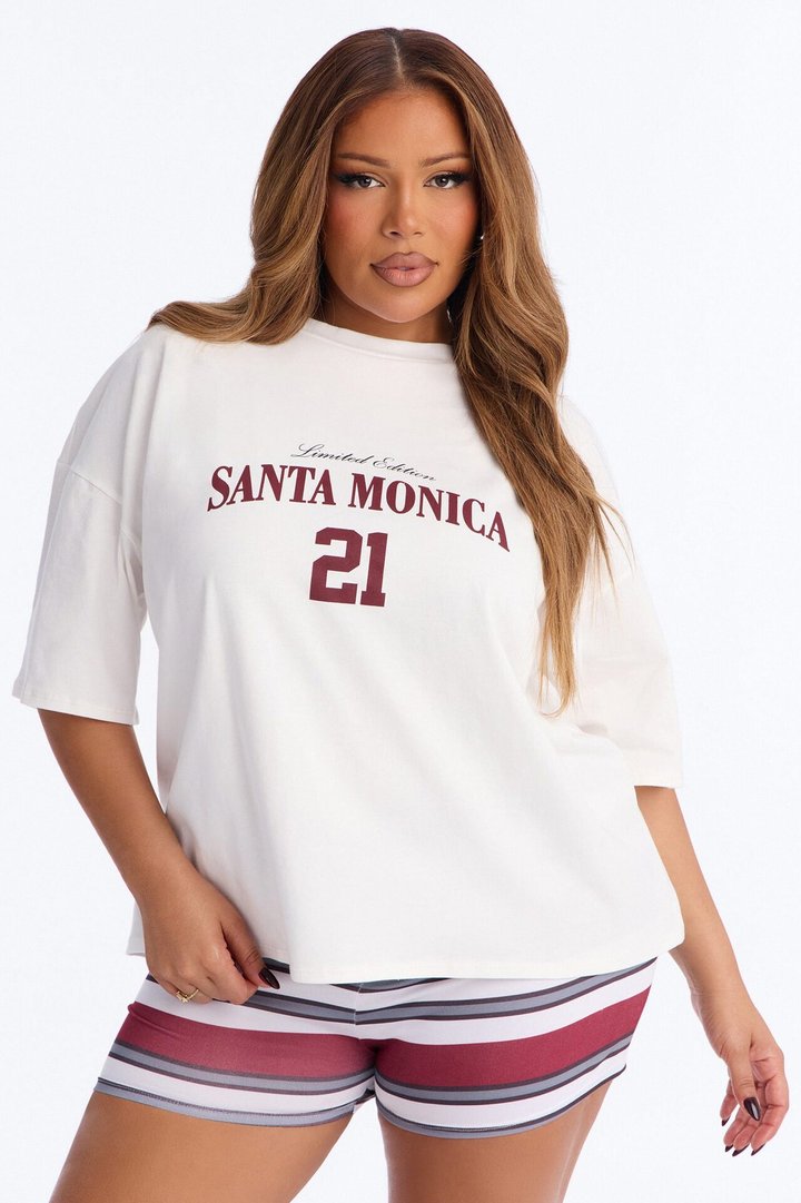 Santa Monica Summer Short Set - Burgundy/combo