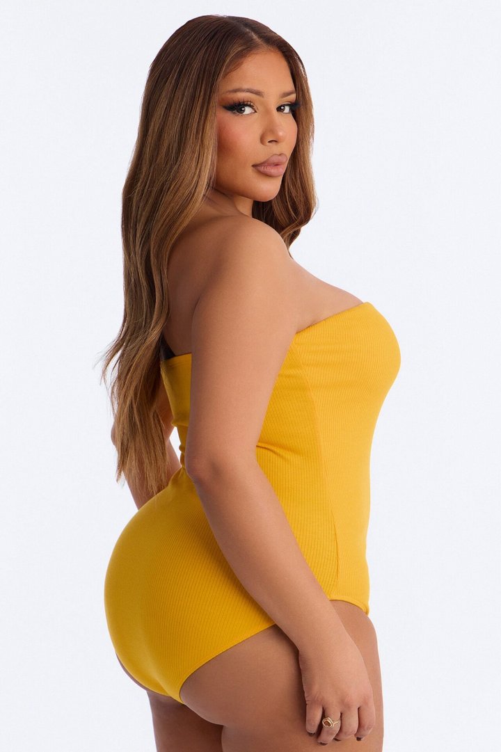 Demi Double Lined Tube Bodysuit - Orange