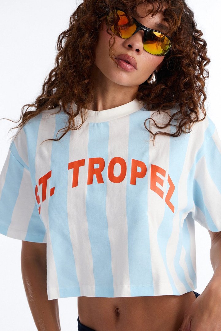 St. Tropez Stripe T-Shirt - Blue/combo