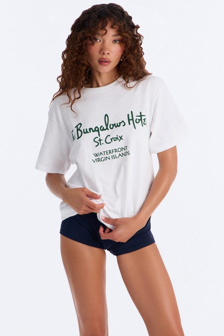 Bungalows Hotel Oversized Tee - White