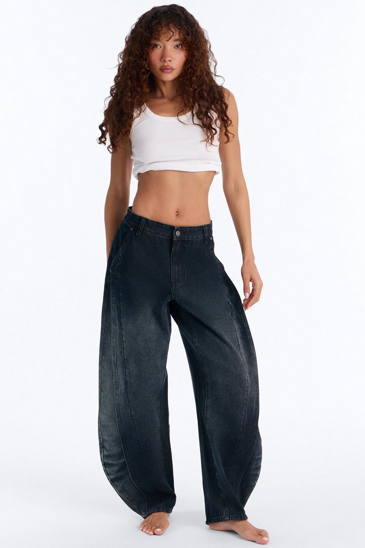 Surprise Me Tinted Paneled Jeans - Dark Wash