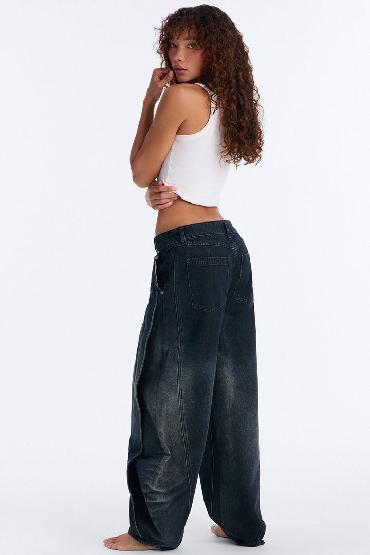 Surprise Me Tinted Paneled Jeans - Dark Wash