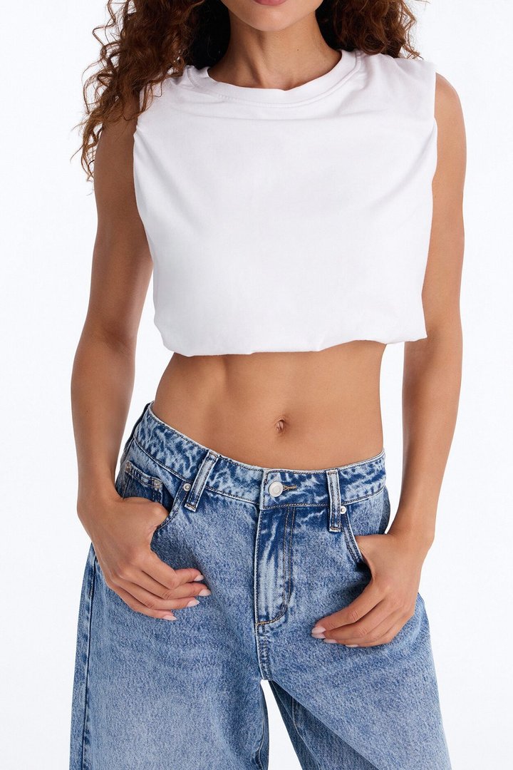 Simone Non Stretch Baggy Wide Leg Jeans - Medium Wash