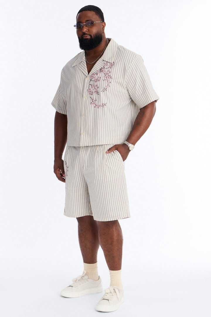 Haru Fade Stripe Short - White/combo