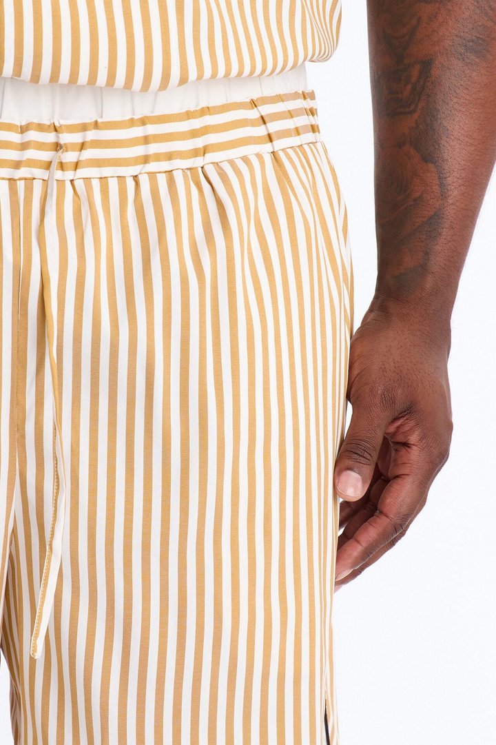 Cozy Night In Stripe Lounge Shorts - Gold/combo