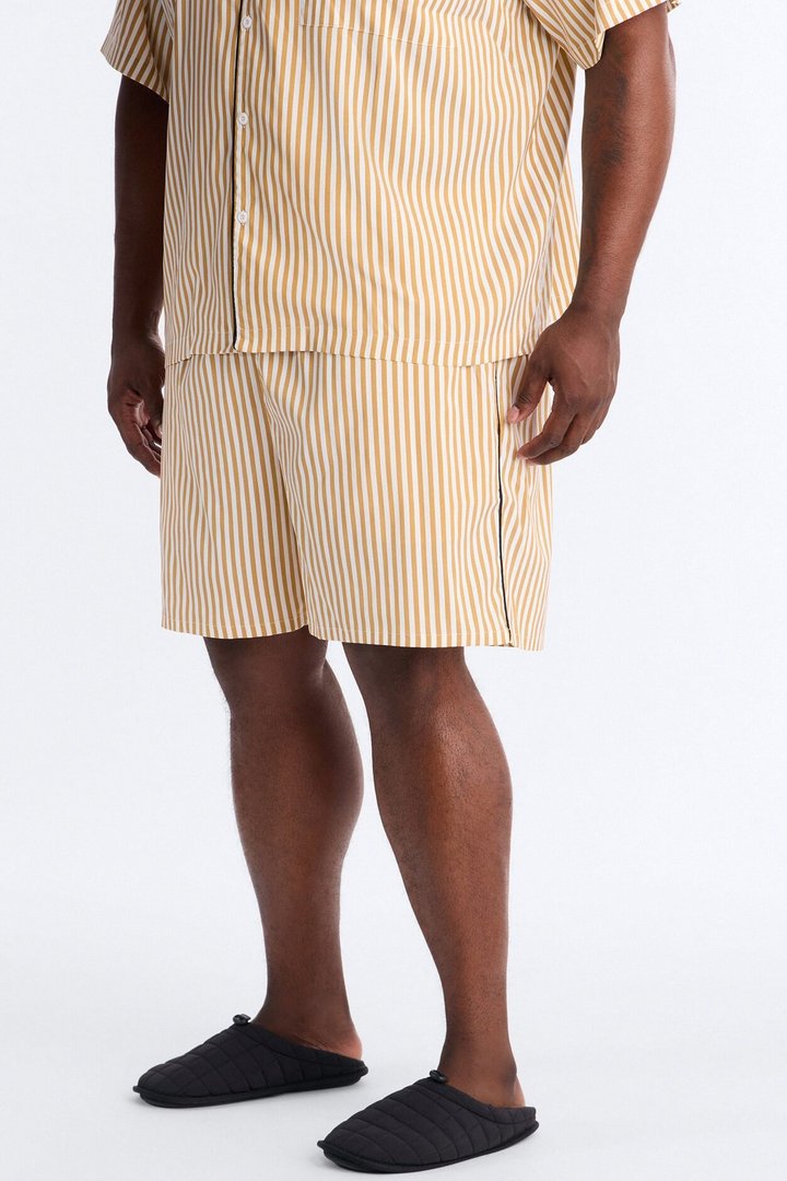 Cozy Night In Stripe Lounge Shorts - Gold/combo