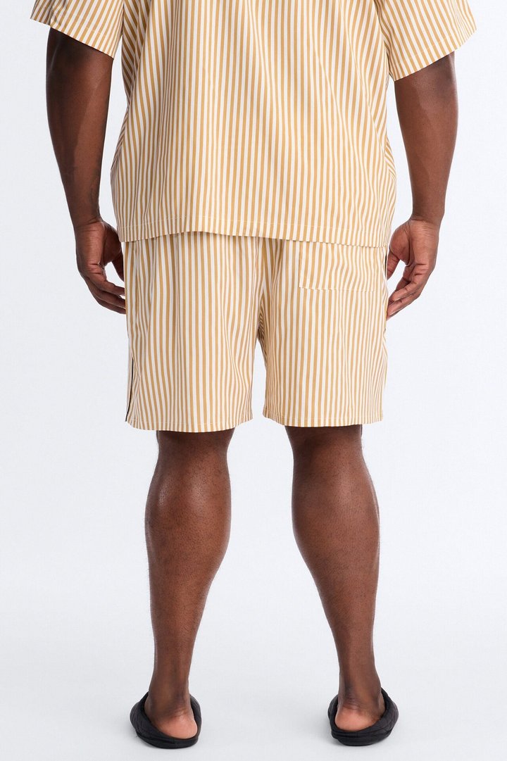 Cozy Night In Stripe Lounge Shorts - Gold/combo