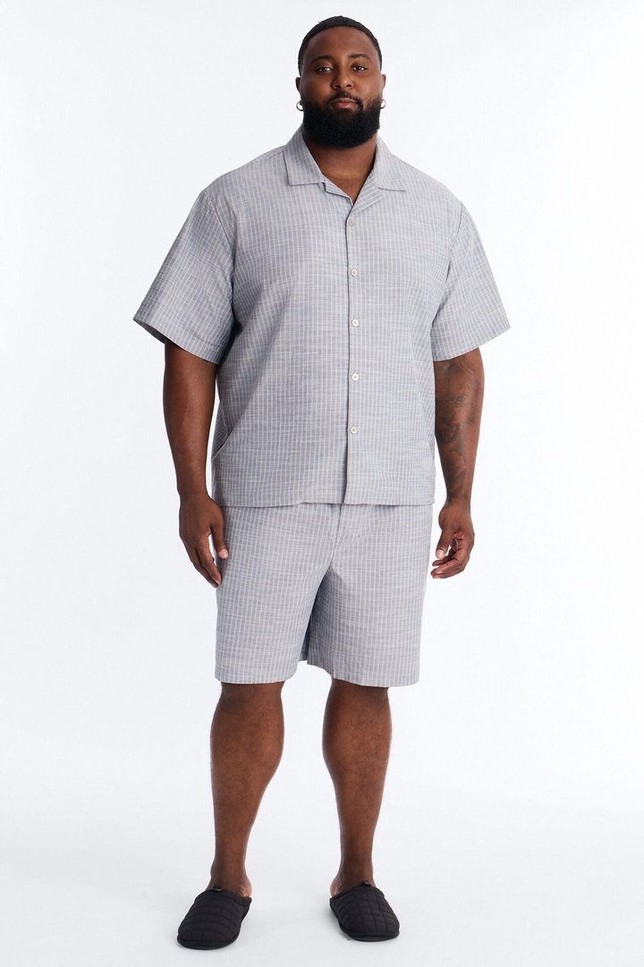Cozy Night In Stripe Lounge Set - Charcoal/combo