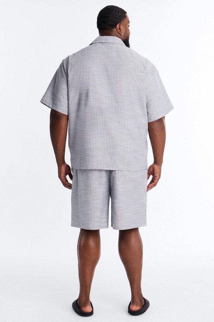 Cozy Night In Stripe Lounge Set - Charcoal/combo